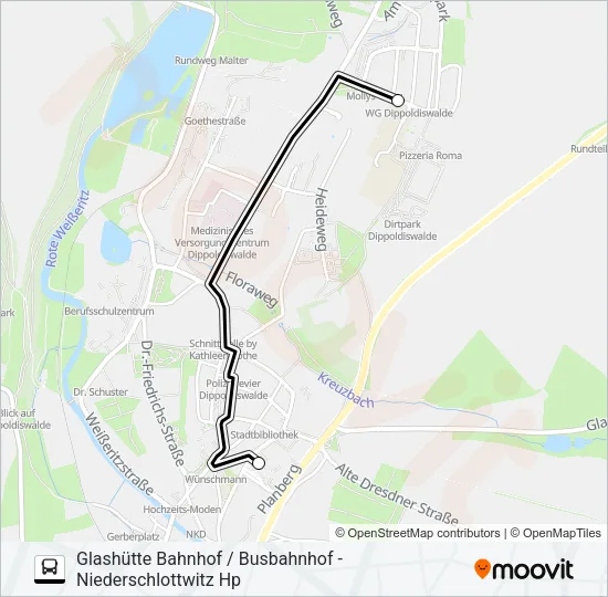 389 Bus Line Map