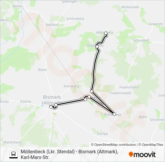 Автобус 932: карта маршрута