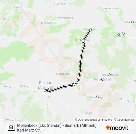 Автобус 932: карта маршрута