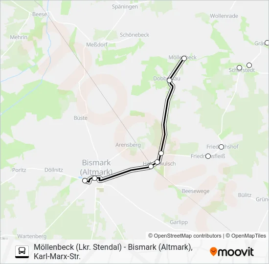 Автобус 932: карта маршрута