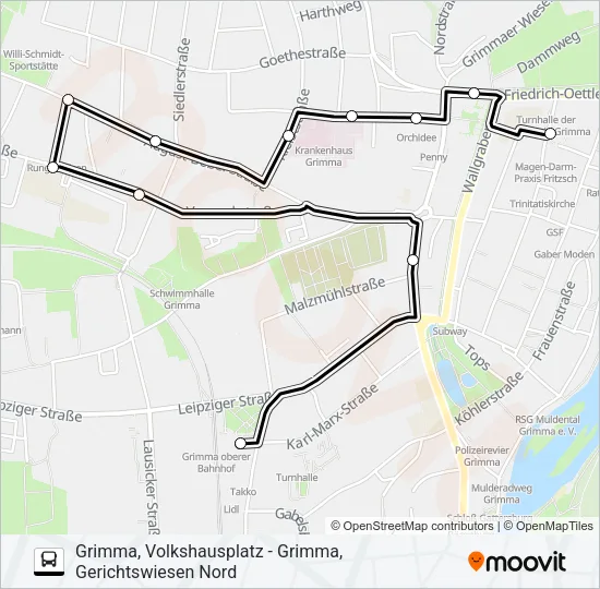 B Bus Line Map