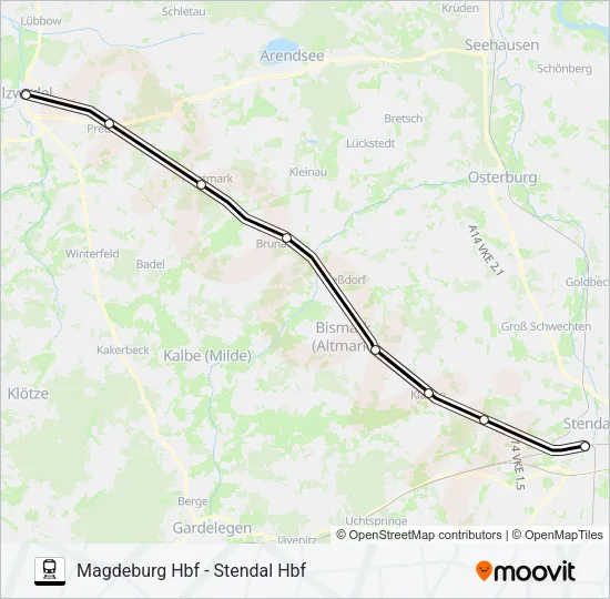 RE20 Train Line Map