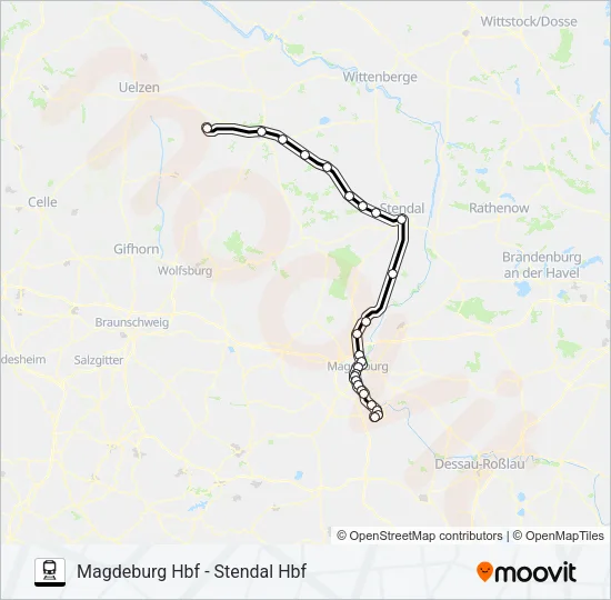 RE20 Train Line Map