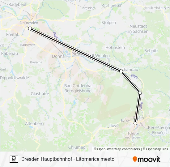 Поезд RE20: карта маршрута