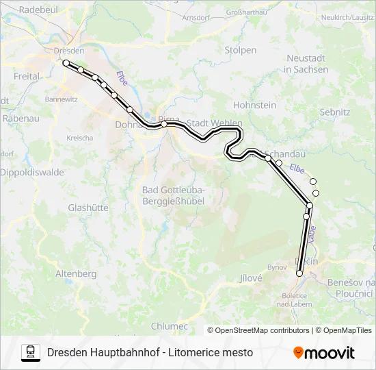 Поезд RE20: карта маршрута