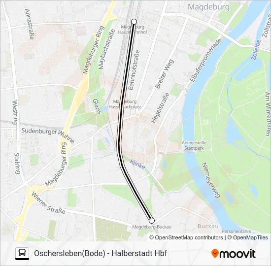 Автобус RE11: карта маршрута