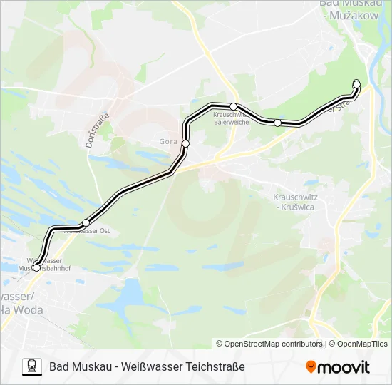 Поезд LINIE B: карта маршрута