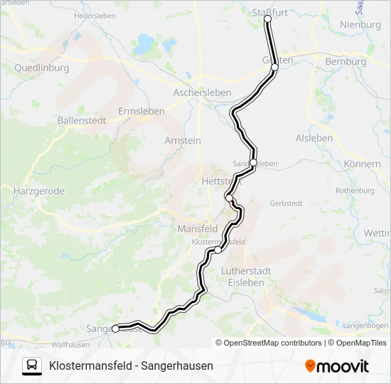 Автобус RE10: карта маршрута