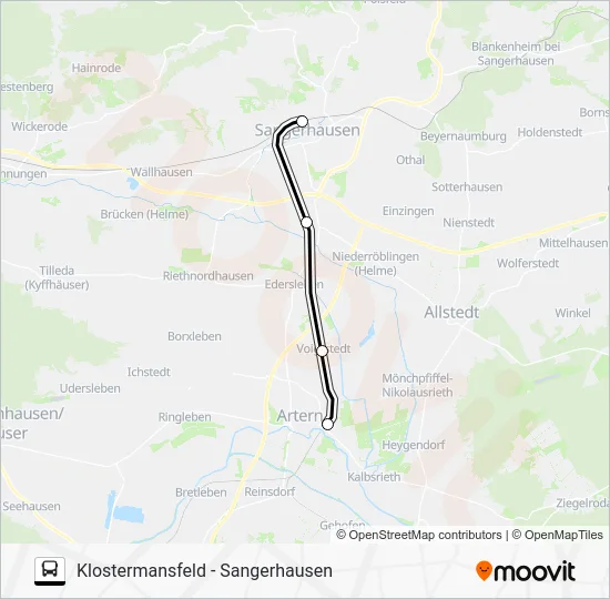 Автобус RE10: карта маршрута