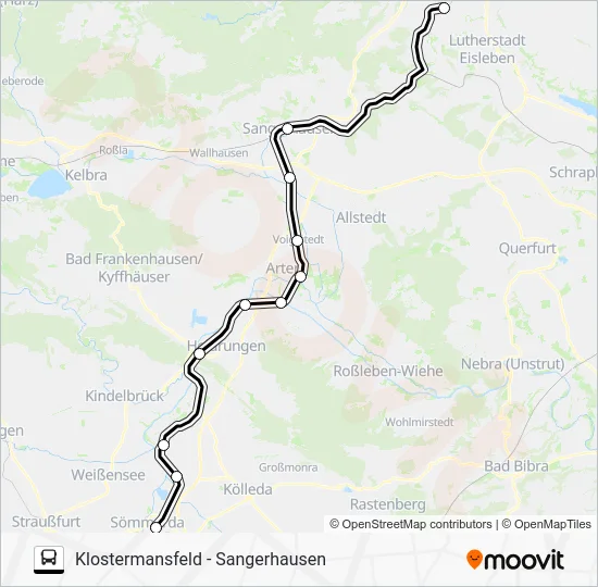 Автобус RE10: карта маршрута