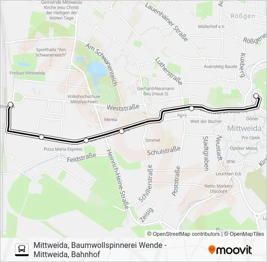 Автобус A: карта маршрута