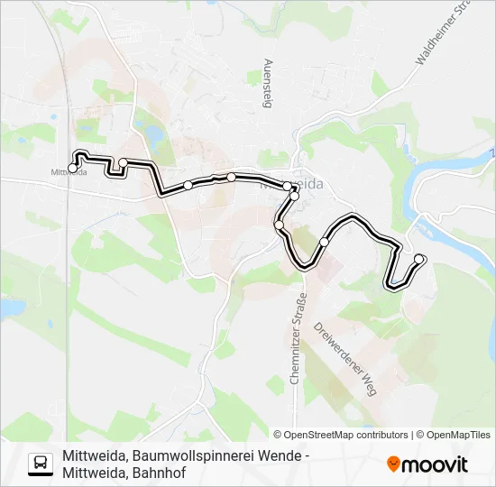 Автобус A: карта маршрута