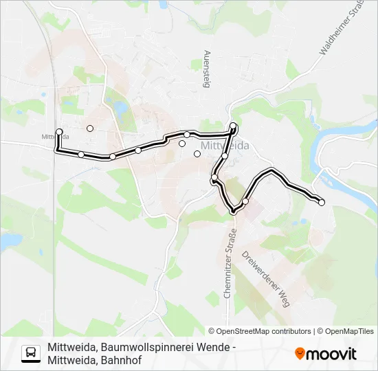 Автобус A: карта маршрута