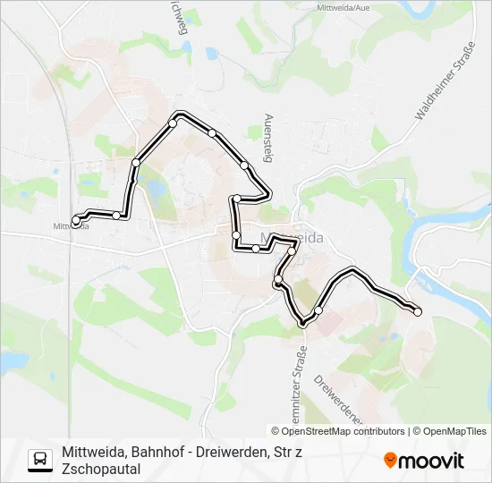 Автобус F: карта маршрута