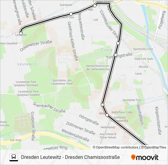 Автобус EV 12: карта маршрута