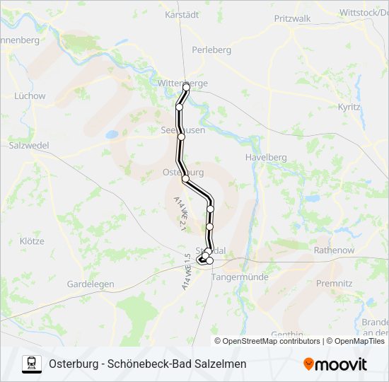 Поезд S1: карта маршрута