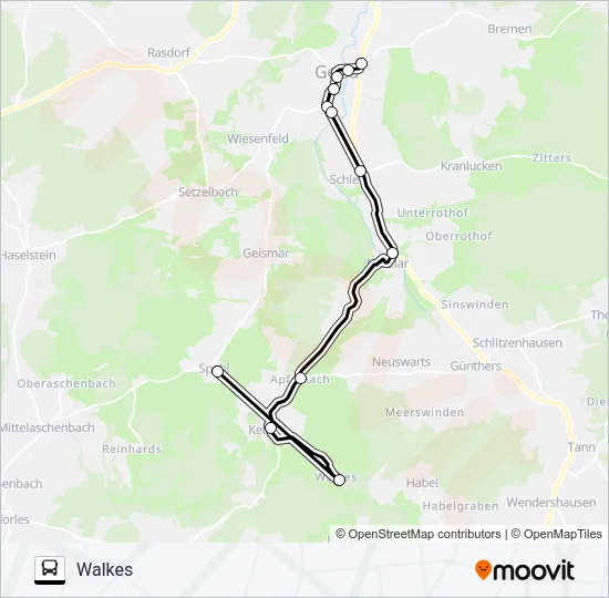114-U Bus Line Map