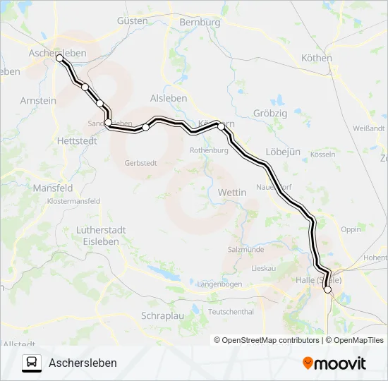 Автобус RE4: карта маршрута