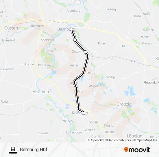 Автобус RB47: карта маршрута