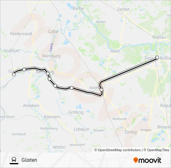 Автобус RB50: карта маршрута