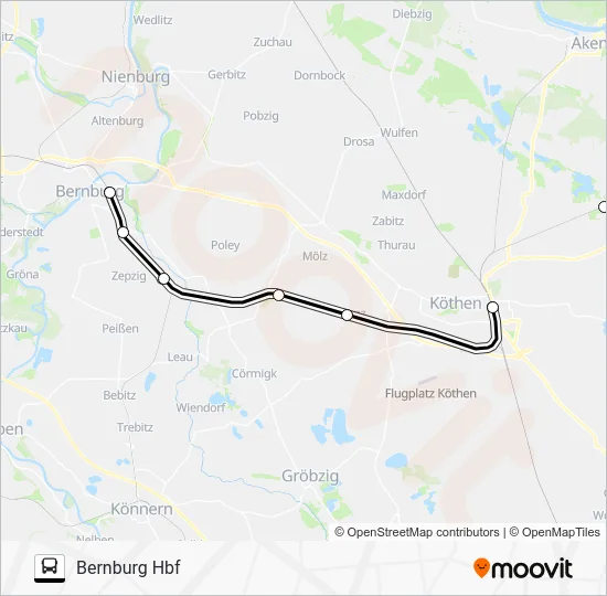 Автобус RB50: карта маршрута