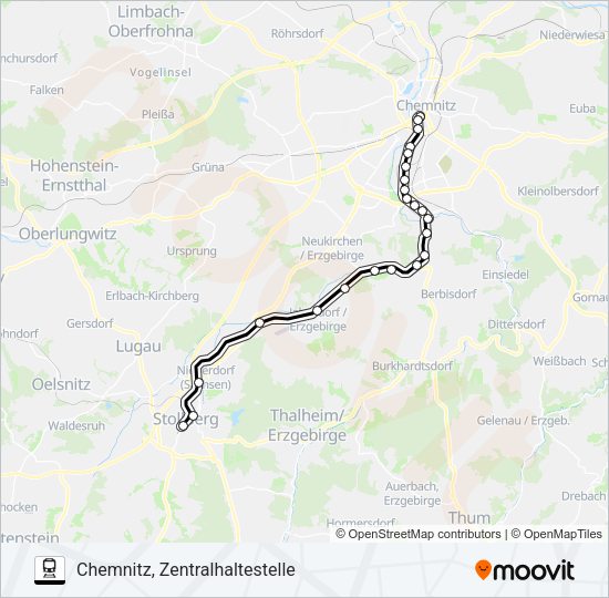 Поезд C11: карта маршрута