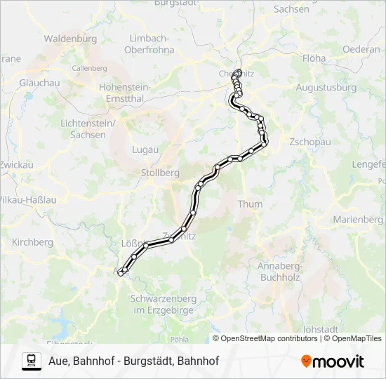 Поезд C13: карта маршрута