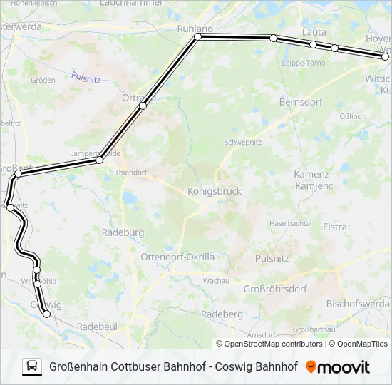 Автобус RE15: карта маршрута