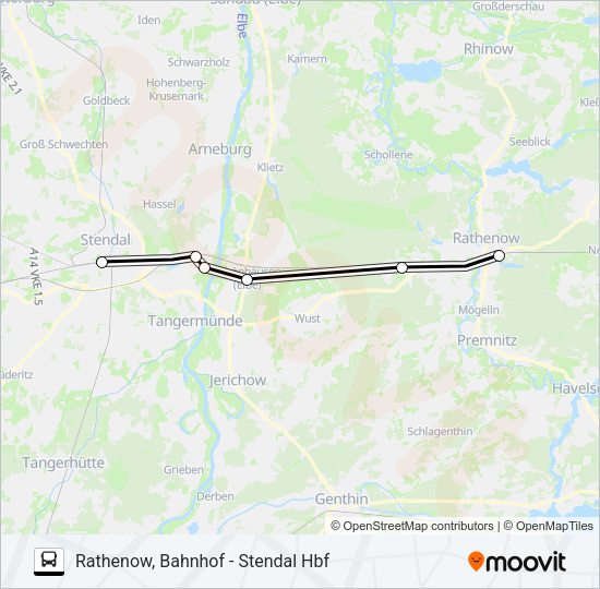 Автобус RB34: карта маршрута