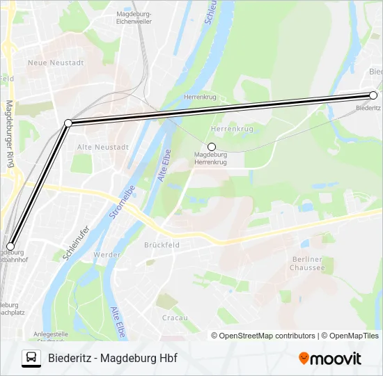 Buslinie RE1 Karte