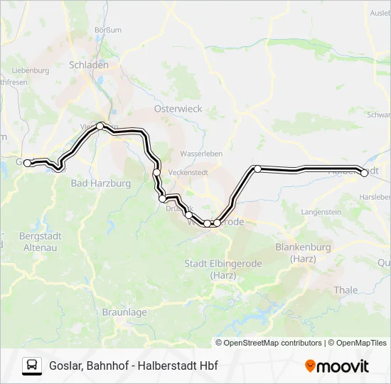 Автобус RE21: карта маршрута