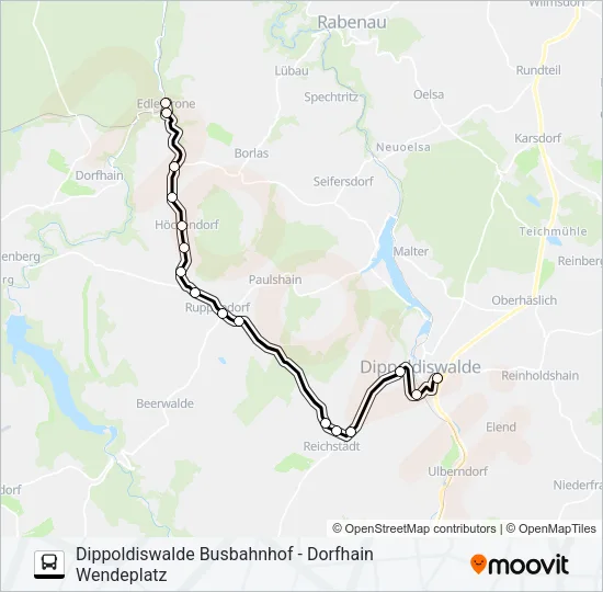 382 Bus Line Map