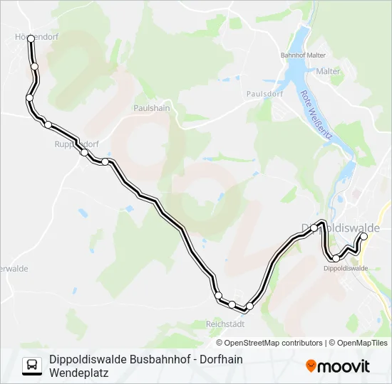 382 Bus Line Map