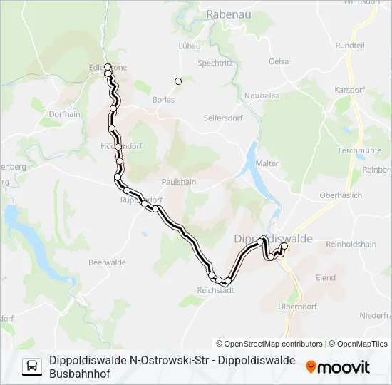 382 Bus Line Map
