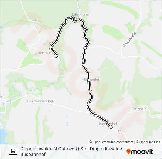 382 Bus Line Map