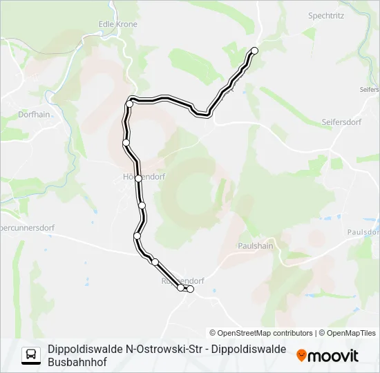 382 Bus Line Map