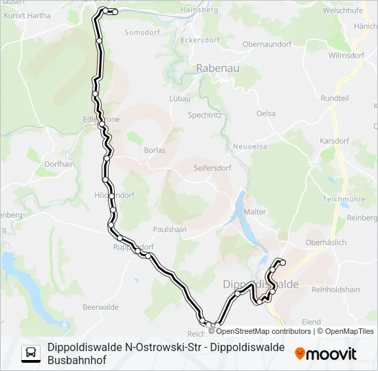 382 Bus Line Map