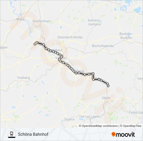 Поезд S1: карта маршрута