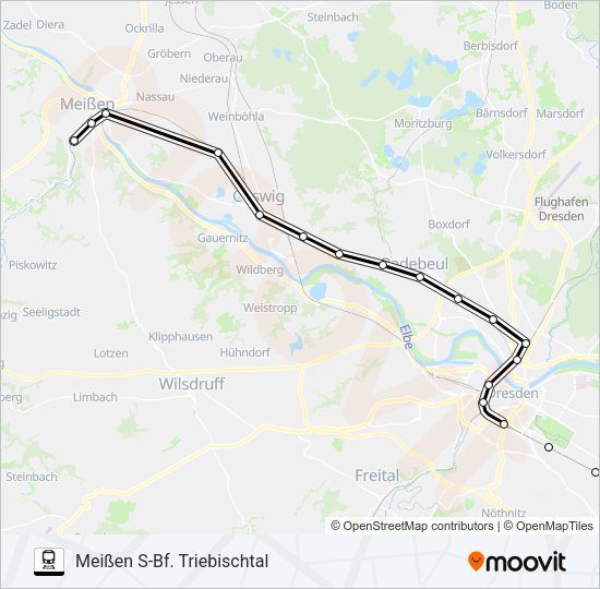 Поезд S1: карта маршрута