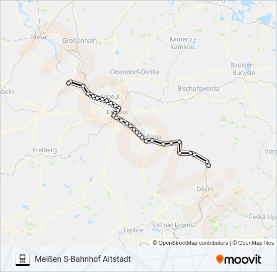 Поезд S1: карта маршрута