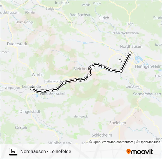 Автобус RE9: карта маршрута