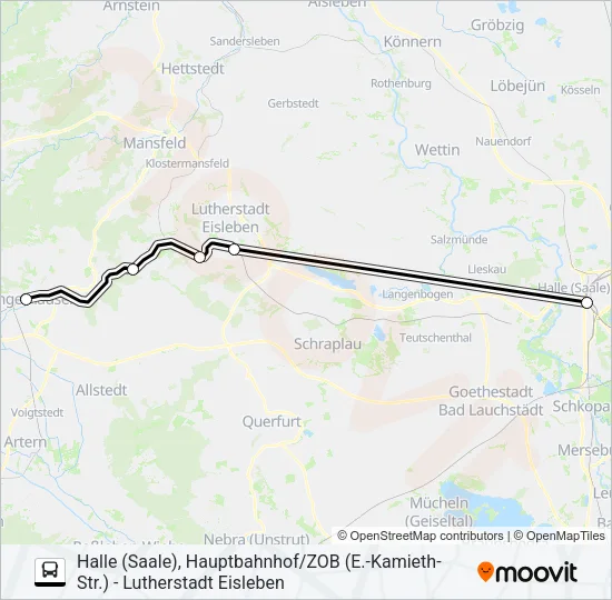 Автобус RE9: карта маршрута
