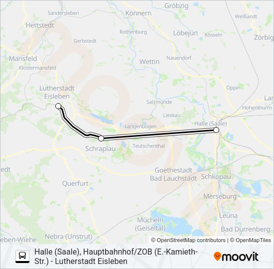 Автобус RE9: карта маршрута