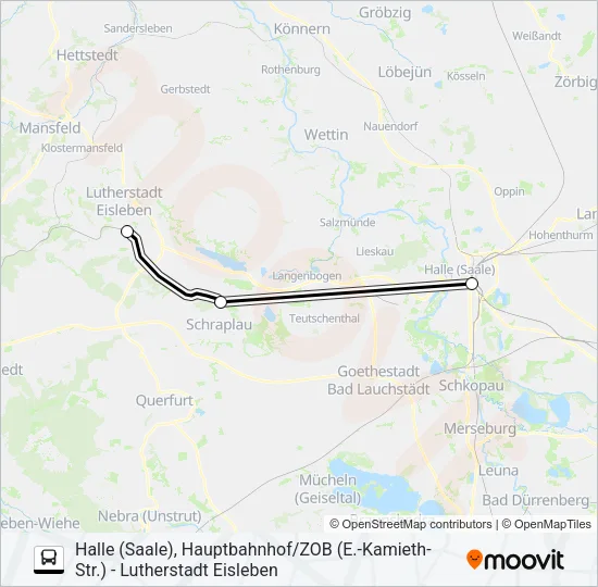 Автобус RE9: карта маршрута
