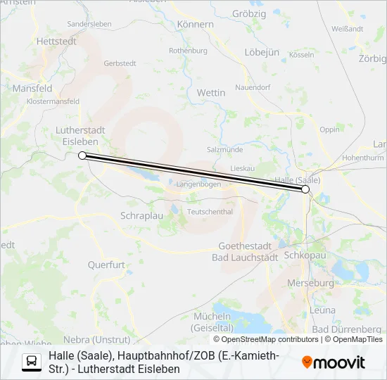 Автобус RE9: карта маршрута