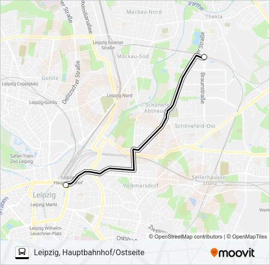 Автобус RE10: карта маршрута