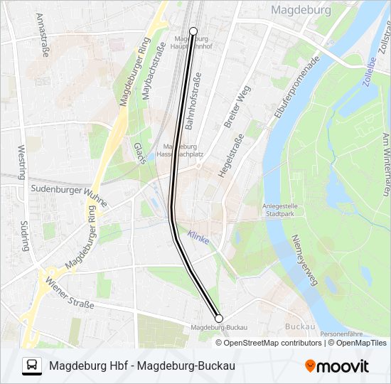 Автобус RB43: карта маршрута
