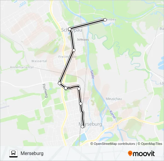 Buslinie 732 Karte