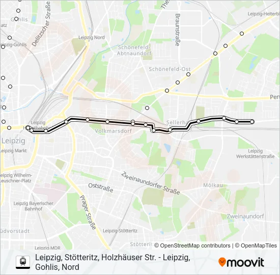 Straßenbahnlinie 32 Karte