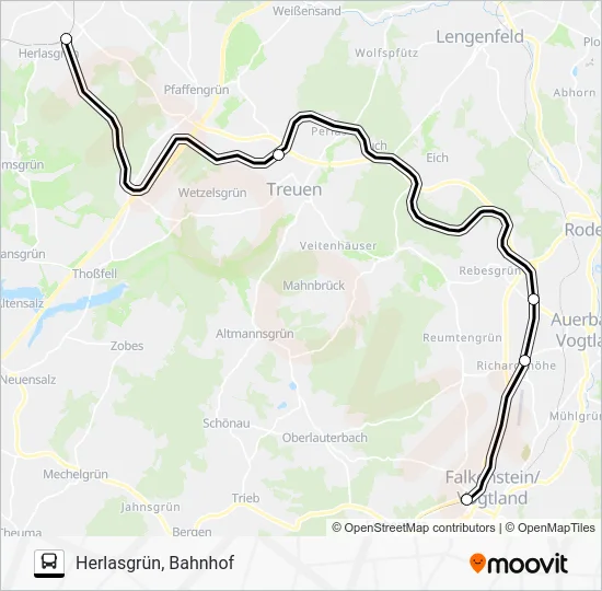 Автобус RB5: карта маршрута